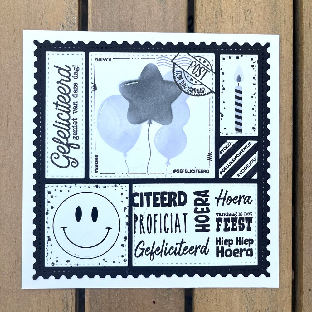 CarlijnDesign Snijmallen Vierkant Venster Postage (CDSN-0264)