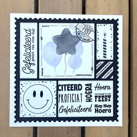 CarlijnDesign Snijmallen Vierkant Venster Postage (CDSN-0264)