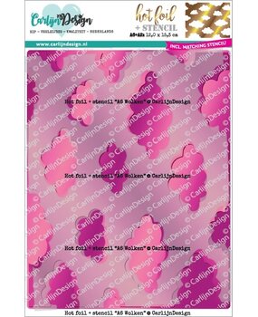 CarlijnDesign Hot Foil Plate Wolken + Stencil (CDHF-0057)