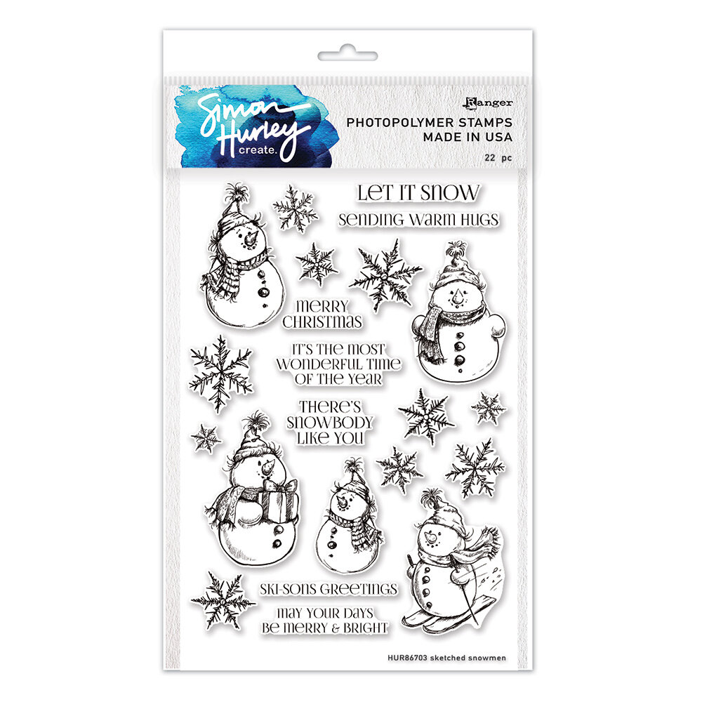 Ranger Simon Hurley create. Photopolymer Stamps 6x9 Inch Sketched Snowmen (HUR86703) (DISCONTINUED) Ranger Simon Hurley create. Photopolymer Stamps 6x9 Inch Sketched Snowmen (HUR86703) (DISCONTINUED)