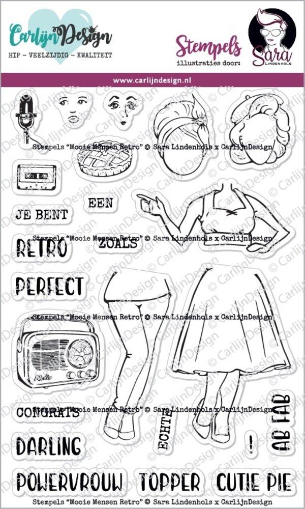 CarlijnDesign Stempels Mooie Mensen Retro (CDSL-0005) CarlijnDesign Stempels Mooie Mensen Retro (CDSL-0005)