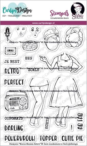 CarlijnDesign Clear Stamps Mooie Mensen Retro (CDSL-0005) CarlijnDesign Clear Stamps Mooie Mensen Retro (CDSL-0005)