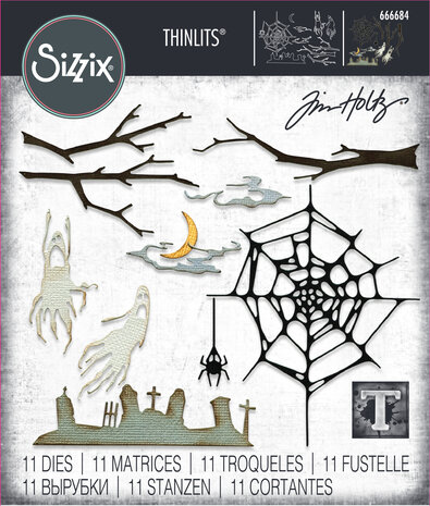 Sizzix Thinlits Die by Tim Holtz Vault Fright Night (11pcs) (666684)