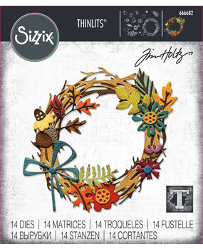 Sizzix Thinlits Die by Tim Holtz Vault Foliage Wreath (14pcs) (666682) Sizzix Thinlits Die by Tim Holtz Vault Foliage Wreath (14pcs) (666682)