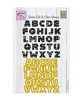 Nellie Snellen Shape Die & Clear Stamp Scandinavian Alphabet Uppercase (CDCS002)
