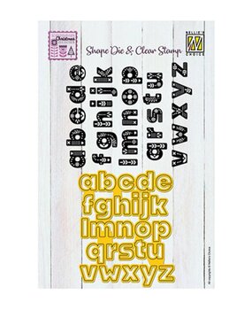 Nellie Snellen Shape Die & Clear Stamp Scandinavian Alphabet Lowercase (CDCS003)