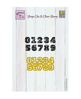 Nellie Snellen Shape Die & Clear Stamp Scandinavian Alphabet Numbers (CDCS004)