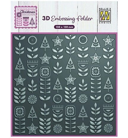 Nellie Snellen 3D Embossing folder Scandinavian Flowers (EF3D093) (OUTLET) Nellie Snellen 3D Embossing folder Scandinavian Flowers (EF3D093) (OUTLET)