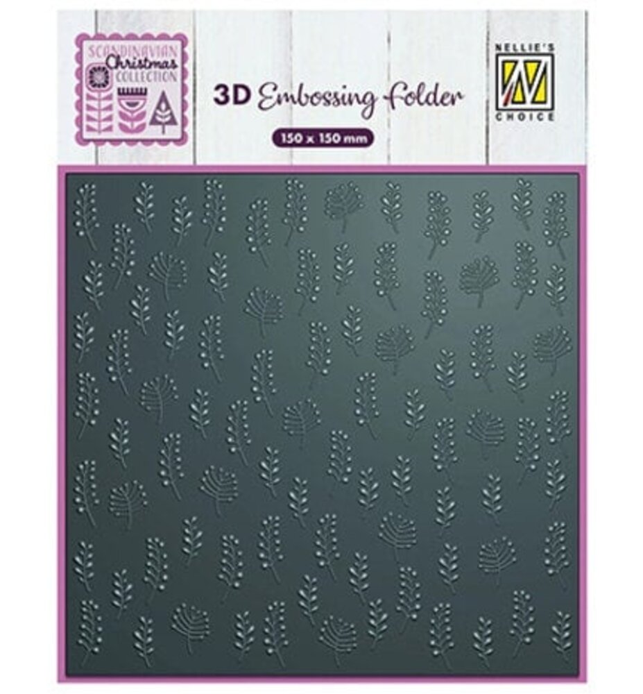 Nellie Snellen 3D Embossing folder Leaves (EF3D098) (OUTLET)