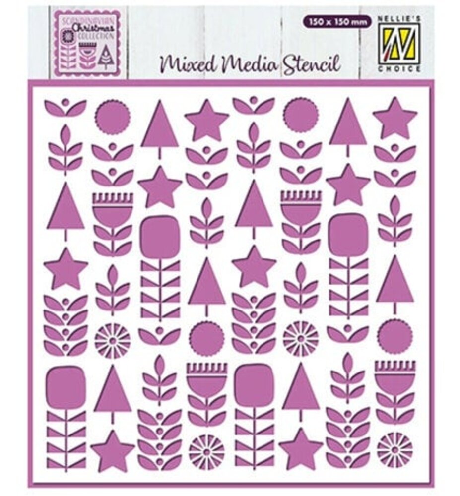 Nellie Snellen Stencil Scandinavian Flowers (MMS4K-071) (OUTLET) Nellie Snellen Stencil Scandinavian Flowers (MMS4K-071) (OUTLET)