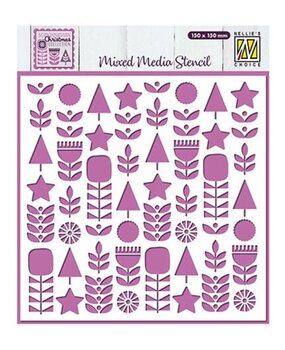 Nellie Snellen Mixed Media Stencil Scandinavian Flowers (MMS4K-071)