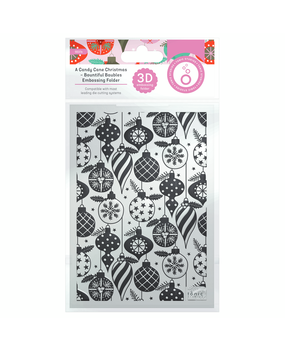 Tonic Studios A Candy Cane Christmas 3D Embossing Folder Bountiful Baubles (5537e)