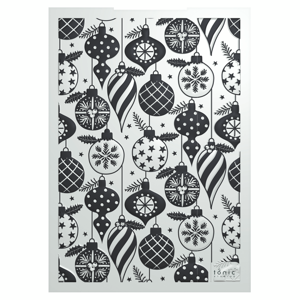 Tonic Studios A Candy Cane Christmas 3D Embossing Folder Bountiful Baubles (5537e) Tonic Studios A Candy Cane Christmas 3D Embossing Folder Bountiful Baubles (5537e)