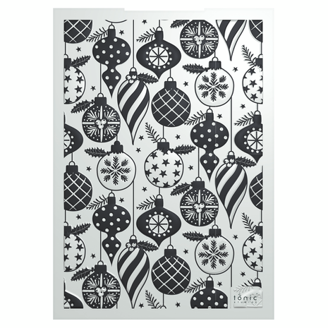 Tonic Studios A Candy Cane Christmas 3D Embossing Folder Bountiful Baubles (5537e) Tonic Studios A Candy Cane Christmas 3D Embossing Folder Bountiful Baubles (5537e)