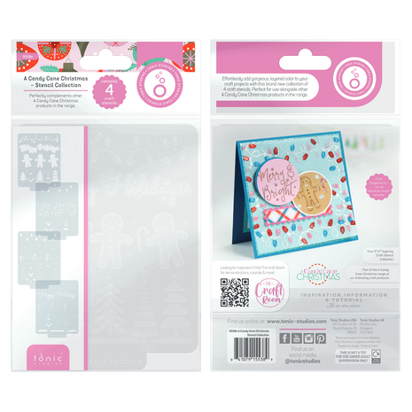 Tonic Studios A Candy Cane Christmas Stencil Collection (4pcs) (5538e) Tonic Studios A Candy Cane Christmas Stencil Collection (4pcs) (5538e)