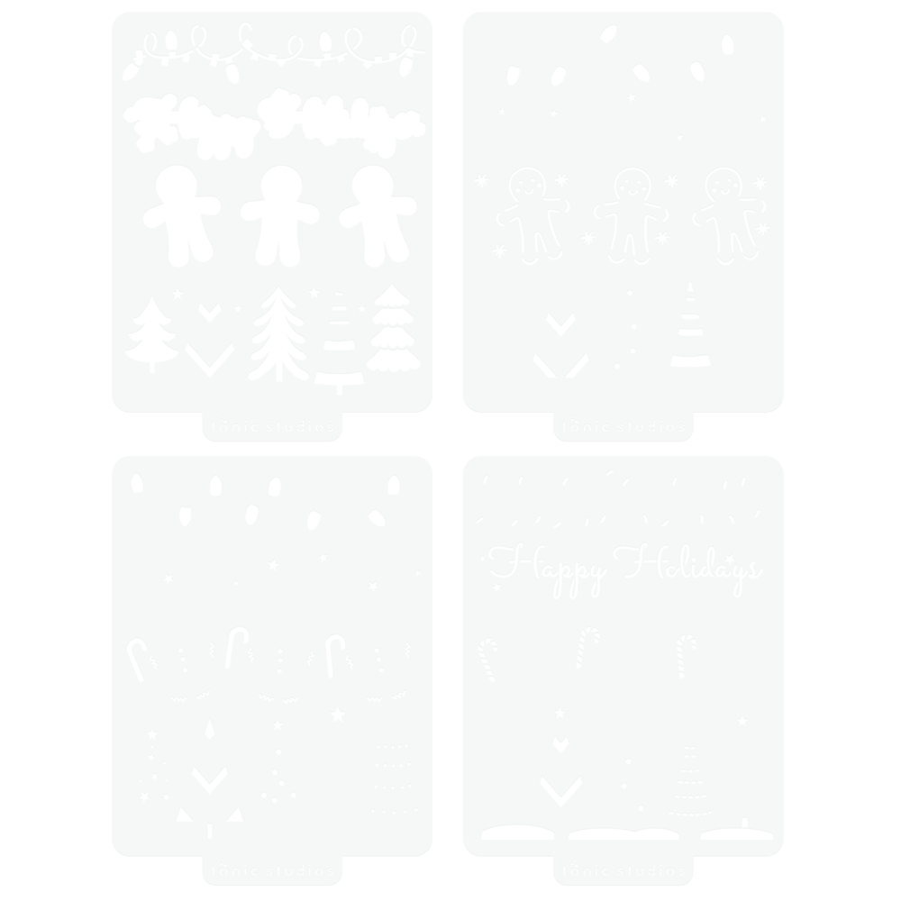 Tonic Studios A Candy Cane Christmas Stencil Collection (4pcs) (5538e) Tonic Studios A Candy Cane Christmas Stencil Collection (4pcs) (5538e)