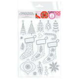 Tonic Studios A Candy Cane Christmas 6x8 Inch 3 Stockings Stamp Set (18pcs) (5541e)
