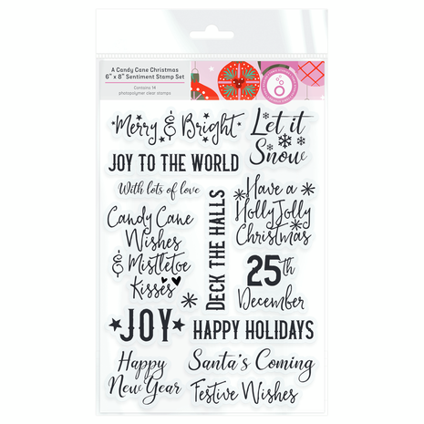 Tonic Studios A Candy Cane Christmas 6x8 Inch Sentiments Stamp Set (14pcs) (5540e) Tonic Studios A Candy Cane Christmas 6x8 Inch Sentiments Stamp Set (14pcs) (5540e)