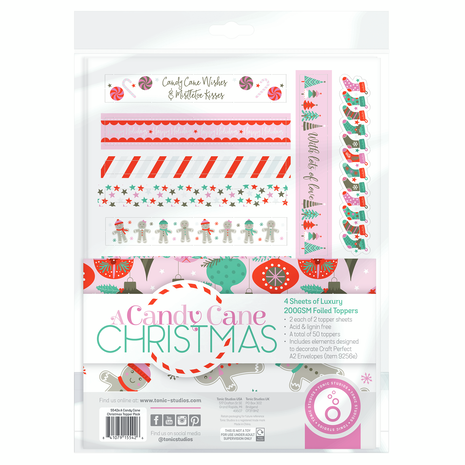 Tonic Studios A Candy Cane Christmas Luxury Foiled Toppers (5542e) Tonic Studios A Candy Cane Christmas Luxury Foiled Toppers (5542e)