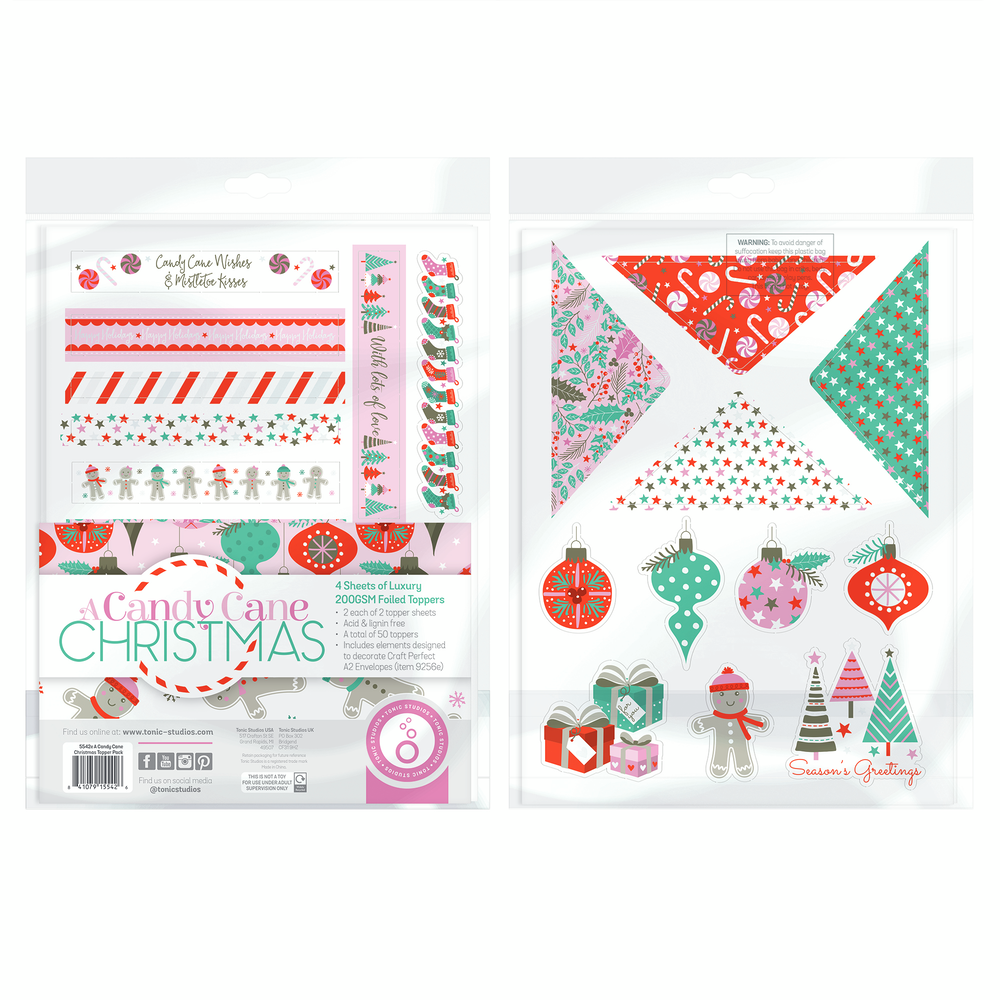 Tonic Studios A Candy Cane Christmas Luxury Foiled Toppers (5542e) Tonic Studios A Candy Cane Christmas Luxury Foiled Toppers (5542e)