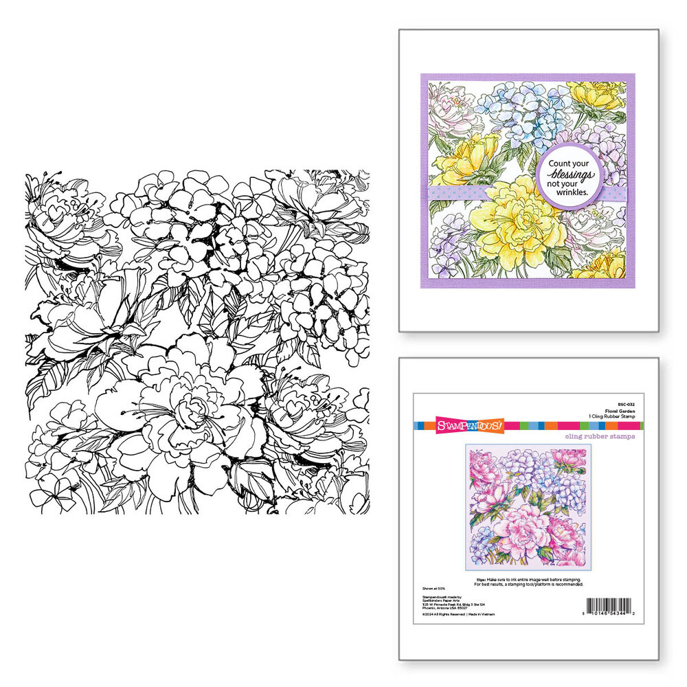 Stampendous Floral Garden Cling Rubber Stamp (RSC-032) (OUTLET)