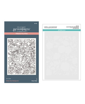 Spellbinders Winter Rose Background BetterPress and Stencil Bundle (BD-0879) Spellbinders Winter Rose Background BetterPress and Stencil Bundle (BD-0879)