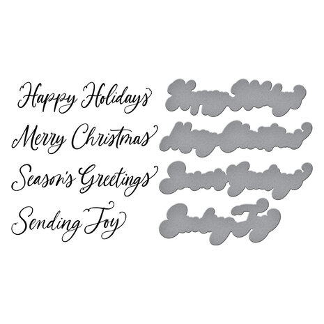 Spellbinders Sending Joy Sentiments Press Plate & Die Set (BP-204)