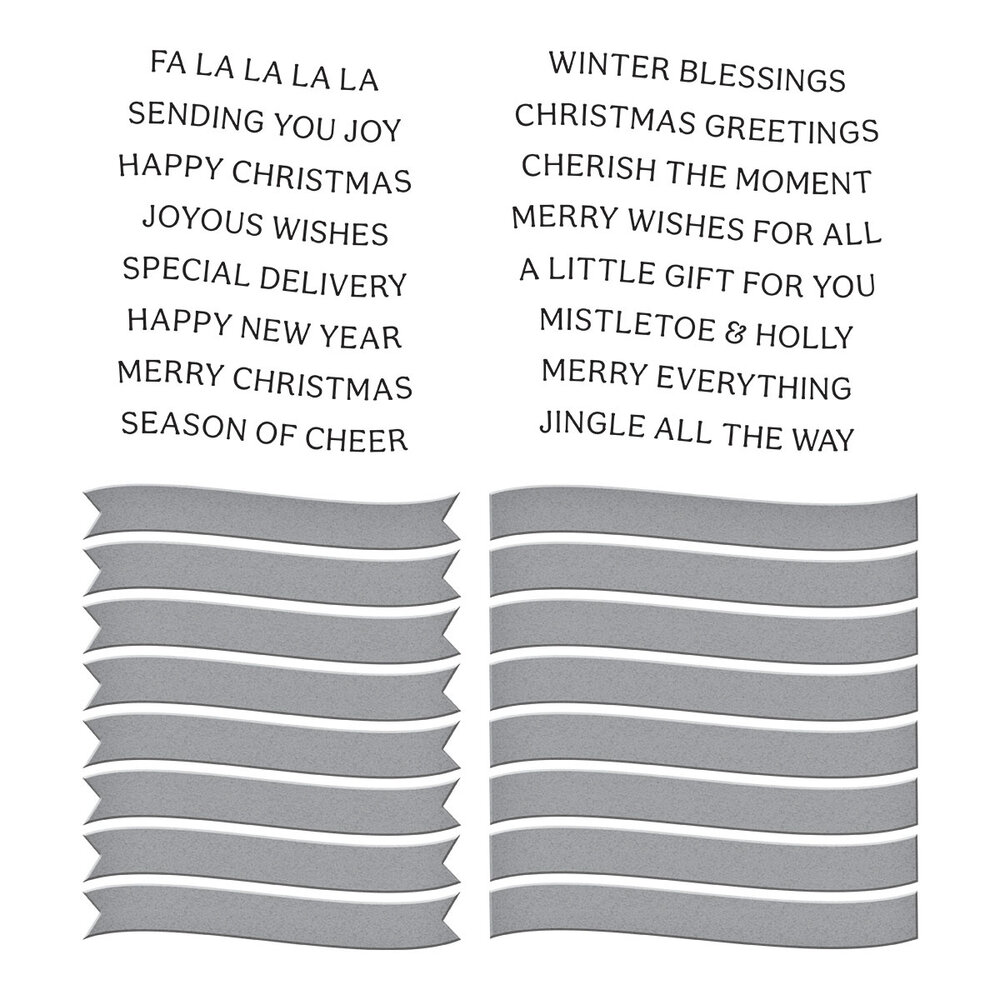 Spellbinders Mistletoe Greetings Press Plate & Die Set (BP-199)