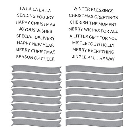 Spellbinders Mistletoe Greetings Press Plate & Die Set (BP-199)