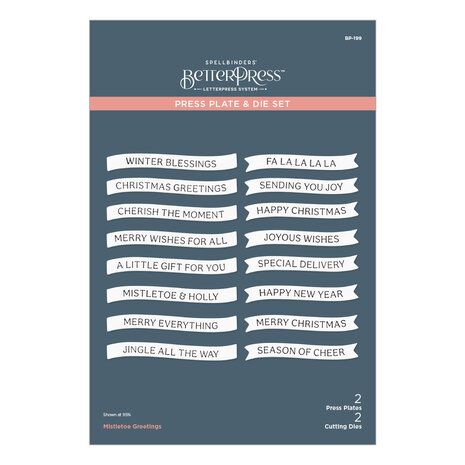 Spellbinders Mistletoe Greetings Press Plate & Die Set (BP-199)
