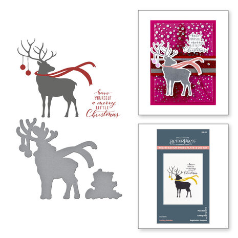 Spellbinders Dashing Reindeer Registration Press Plate & Die Set (BPR-013)