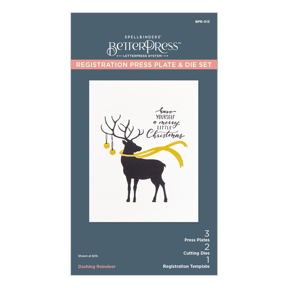 Spellbinders Dashing Reindeer Registration Press Plate & Die Set (BPR-013)