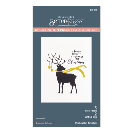 Spellbinders Dashing Reindeer Registration Press Plate & Die Set (BPR-013)