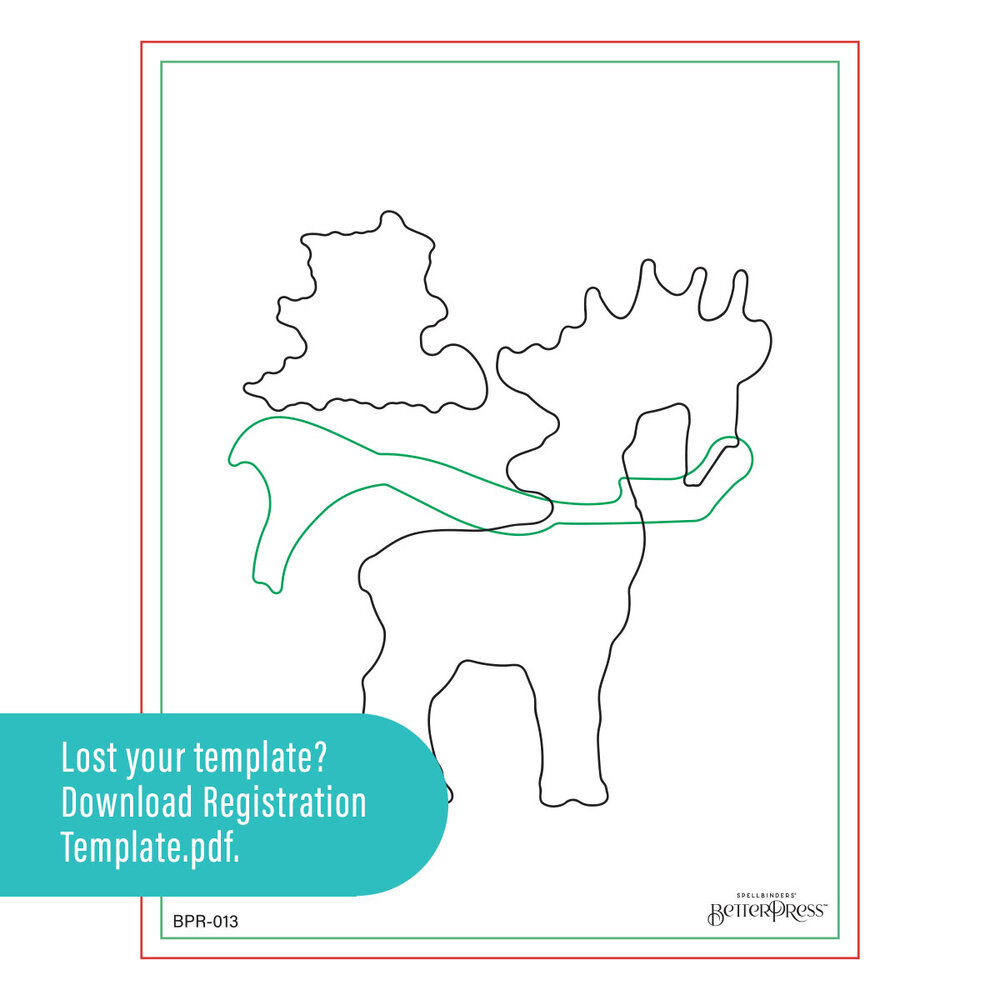 Spellbinders Dashing Reindeer Registration Press Plate & Die Set (BPR-013)