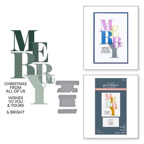 Spellbinders Color Mix Merry Registration Press Plates & Die Set (BPR-016) (DISCONTINUED) Spellbinders Color Mix Merry Registration Press Plates & Die Set (BPR-016) (DISCONTINUED)