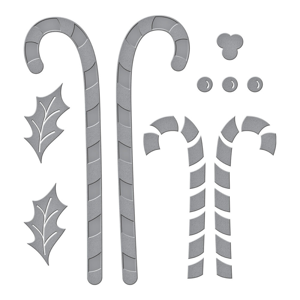 Spellbinders Candy Canes and Holly Etched Dies (S4-1373)