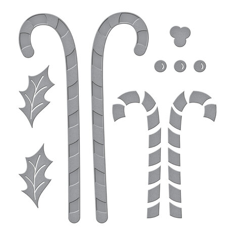 Spellbinders Candy Canes and Holly Etched Dies (S4-1373)