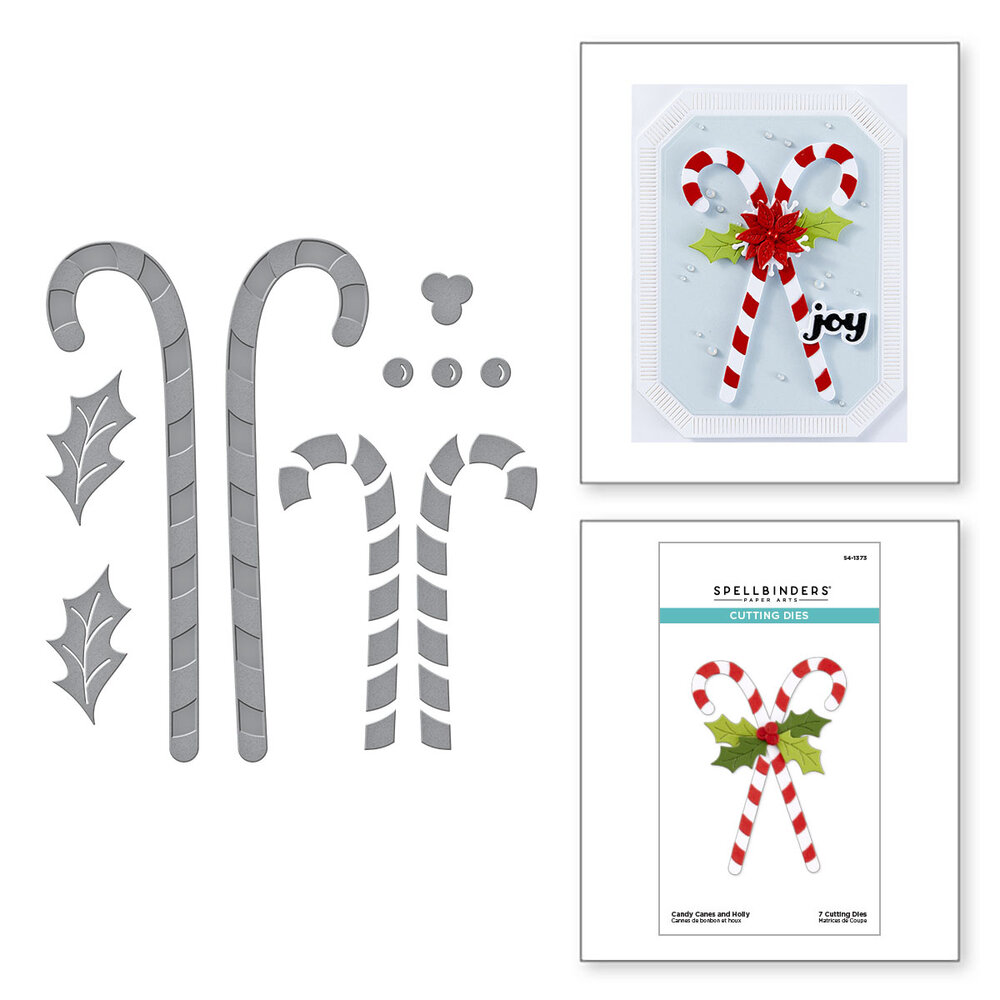 Spellbinders Candy Canes and Holly Etched Dies (S4-1373)
