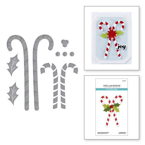 Spellbinders Candy Canes and Holly Etched Dies (S4-1373)