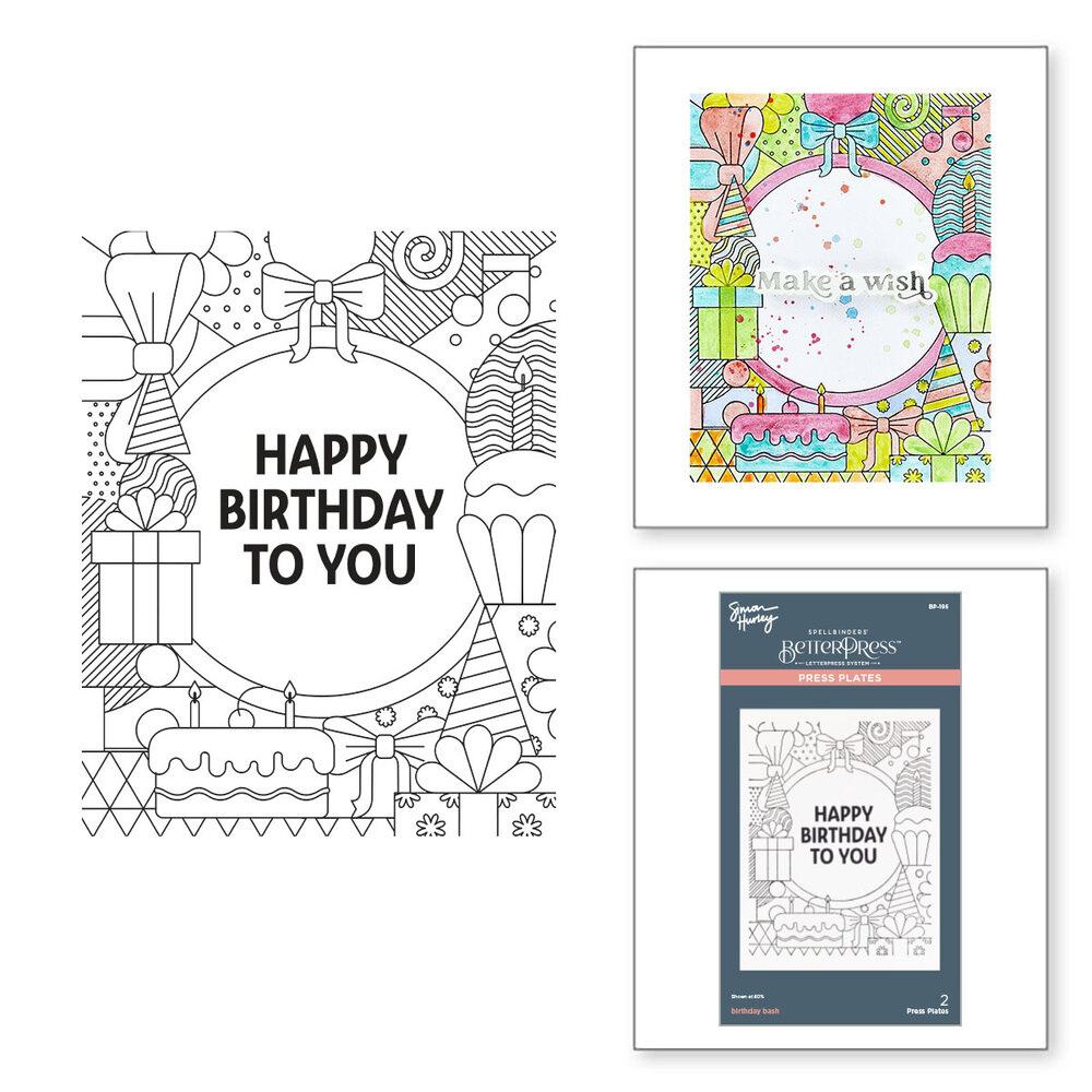 Spellbinders Birthday Bash Press Plate & Die Set (BP-196) (DISCONTINUED) Spellbinders Birthday Bash Press Plate & Die Set (BP-196) (DISCONTINUED)