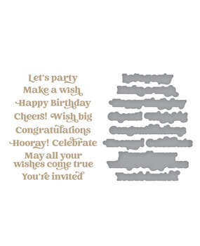 Spellbinders Birthday Sentiments Glimmer Hot Foil Plate & Die Set (GLP-437) (DISCONTINUED)