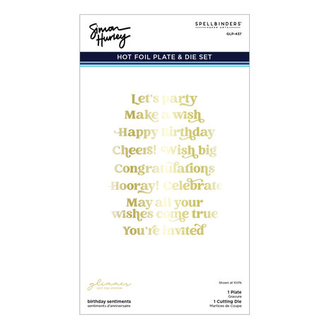 Spellbinders Birthday Sentiments Glimmer Hot Foil Plate & Die Set (GLP-437) (DISCONTINUED) Spellbinders Birthday Sentiments Glimmer Hot Foil Plate & Die Set (GLP-437) (DISCONTINUED)