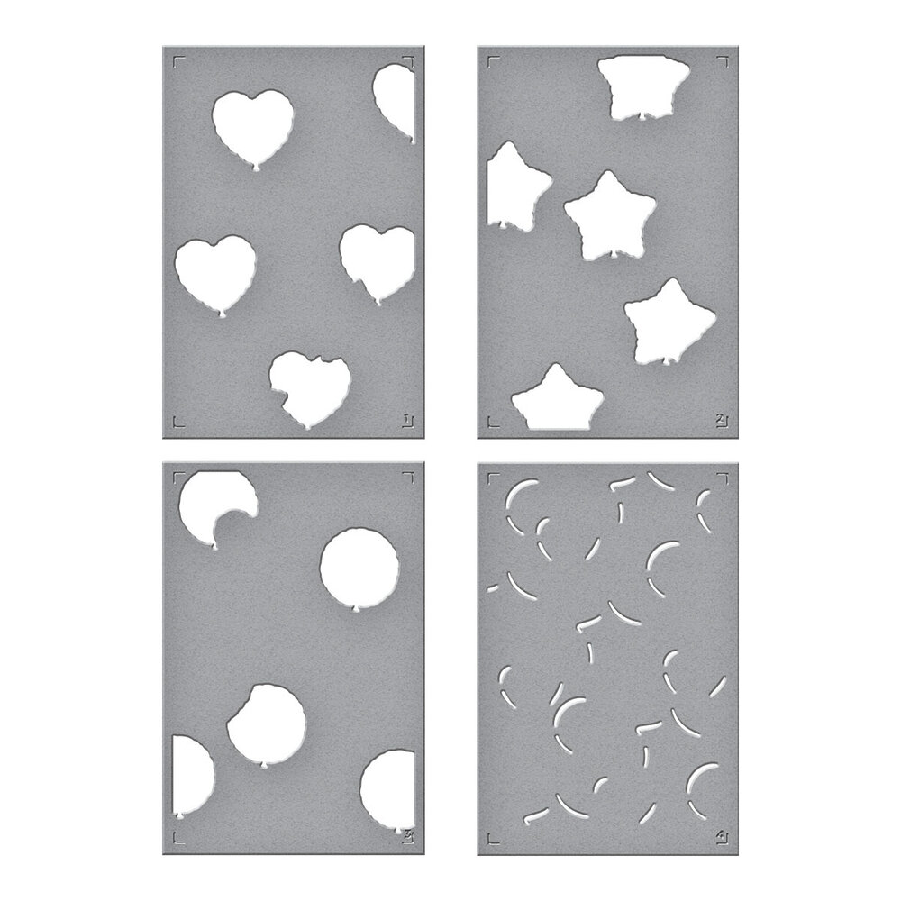 Spellbinders Layered Party Balloons Stencils (STN-089) Spellbinders Layered Party Balloons Stencils (STN-089)
