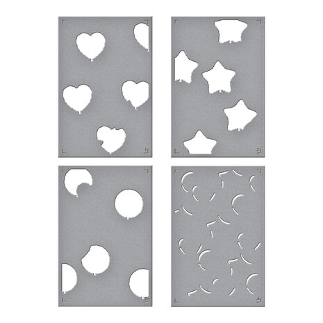 Spellbinders Layered Party Balloons Stencils (STN-089) Spellbinders Layered Party Balloons Stencils (STN-089)
