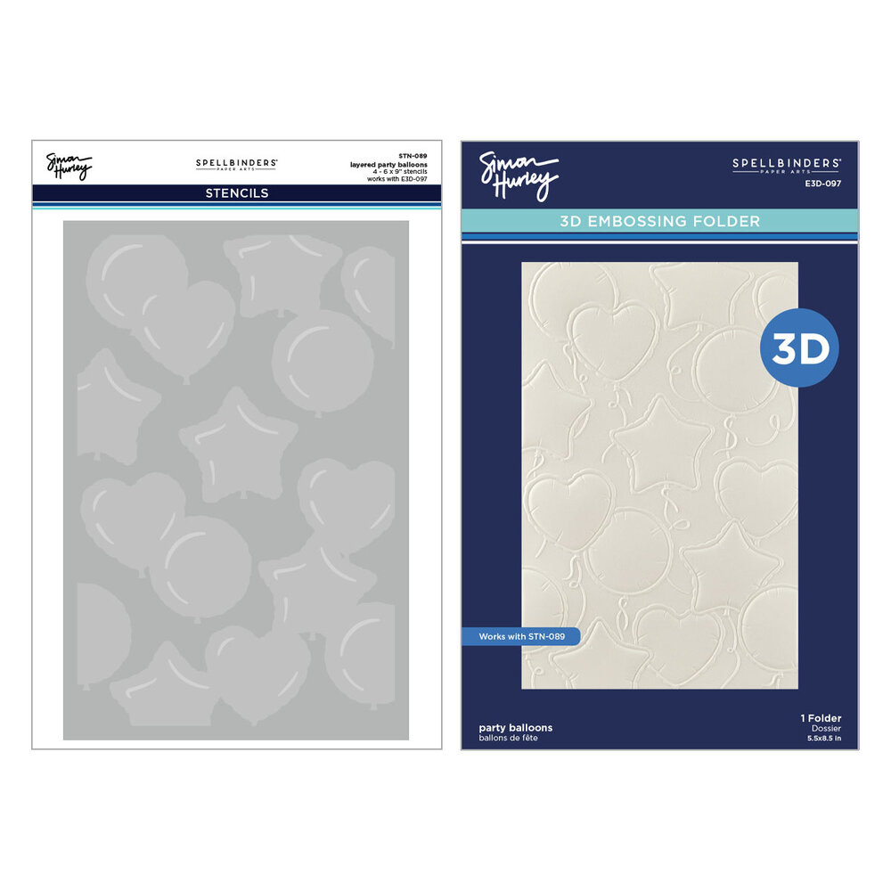 Spellbinders Party Balloons 3D Embossing Folder and Stencil Bundle (BD-0883) Spellbinders Party Balloons 3D Embossing Folder and Stencil Bundle (BD-0883)