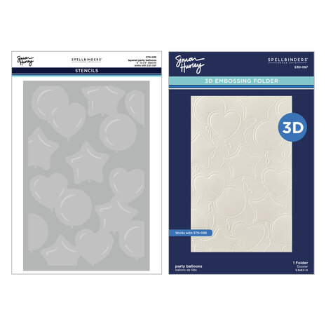 Spellbinders Party Balloons 3D Embossing Folder and Stencil Bundle (BD-0883) Spellbinders Party Balloons 3D Embossing Folder and Stencil Bundle (BD-0883)