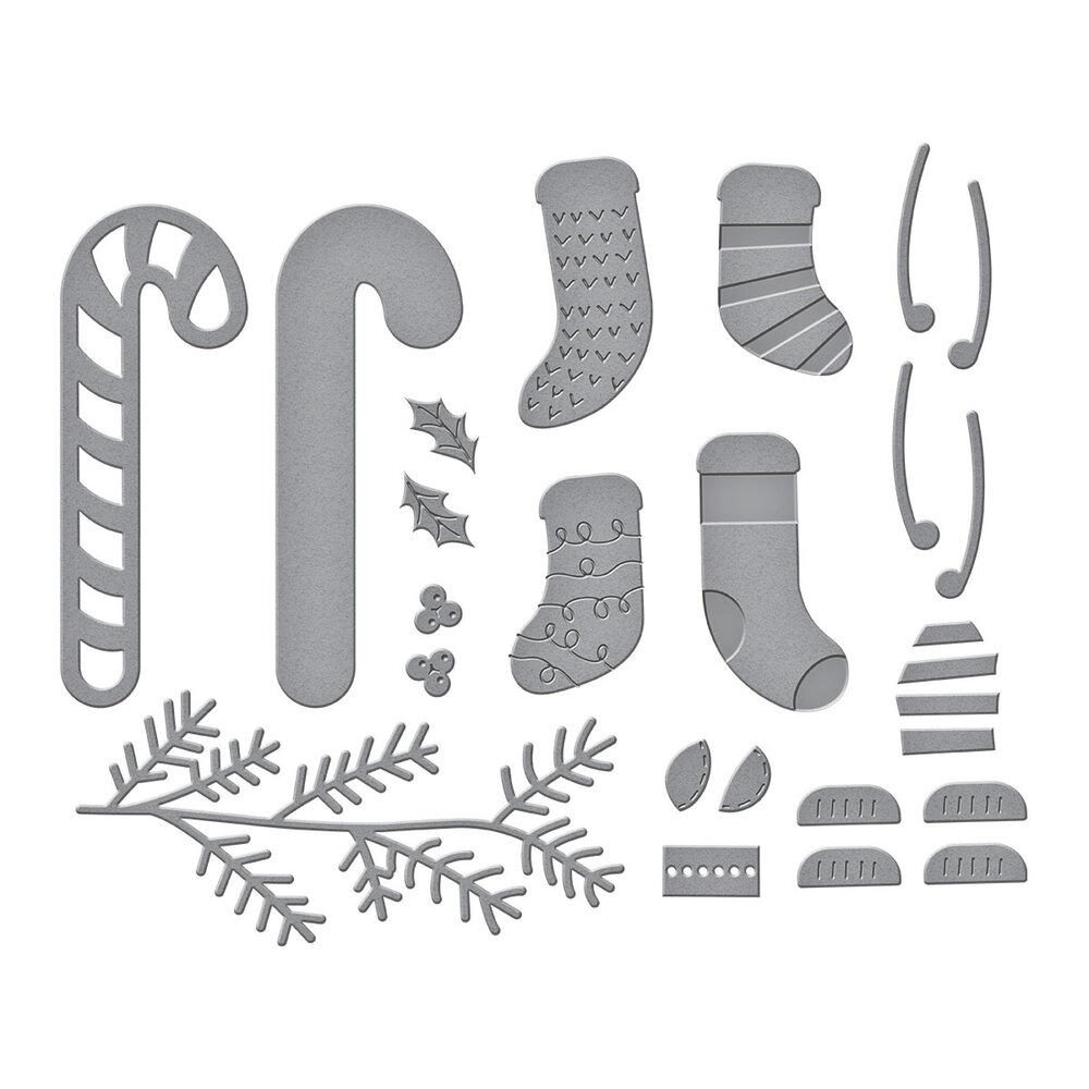 Spellbinders Faux Embroidered Stockings Etched Dies (S3-519) (DISCONTINUED) Spellbinders Faux Embroidered Stockings Etched Dies (S3-519) (DISCONTINUED)