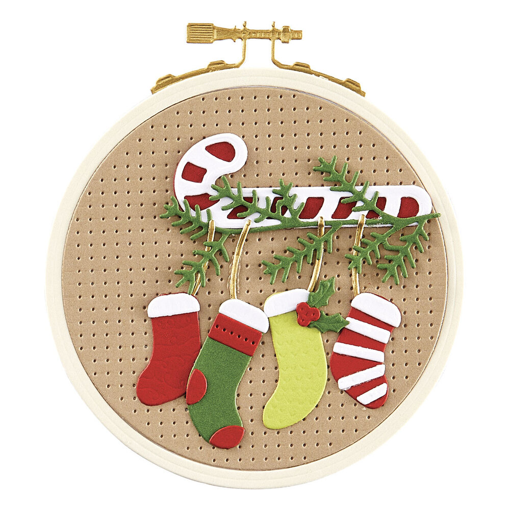 Spellbinders Faux Embroidered Stockings Etched Dies (S3-519) (DISCONTINUED) Spellbinders Faux Embroidered Stockings Etched Dies (S3-519) (DISCONTINUED)