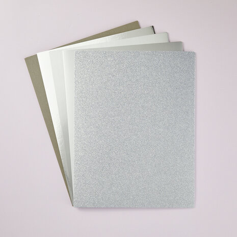 Spellbinders Silver Assortment 8 1/2x11 Inch Treasured Cardstock (15pcs) (SCSP-002) Spellbinders Silver Assortment 8 1/2x11 Inch Treasured Cardstock (15pcs) (SCSP-002)