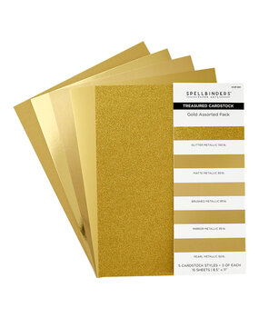 Spellbinders Gold Assortment 8 1/2x11 Inch Treasured Cardstock (15pcs) (SCSP-001)